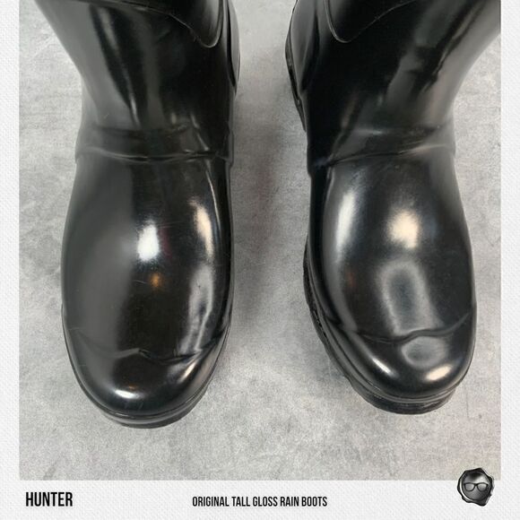 HUNTER ORIGINAL TALL RAIN BOOTS IN GLOSS BLACK WOMEN’S SHOE SIZE EU 36 BOOTS - Picture 6 of 16